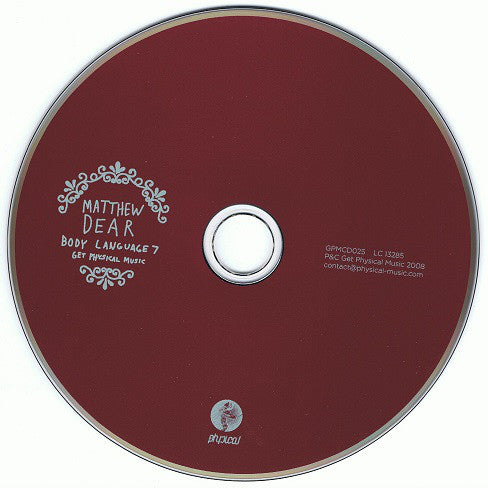 Matthew Dear : Body Language Vol. 7 (CD, Mixed)