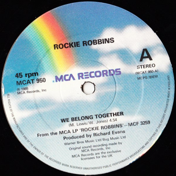 Rockie Robbins : We Belong Together / Work For Love (12")