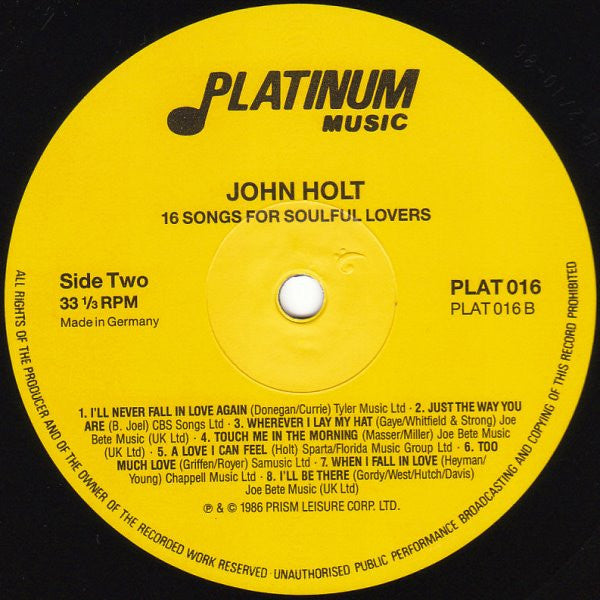 John Holt : 16 Songs For Soulful Lovers (LP, Comp)