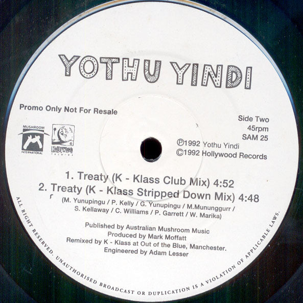 Yothu Yindi : Treaty (Remixes) (12", Promo)