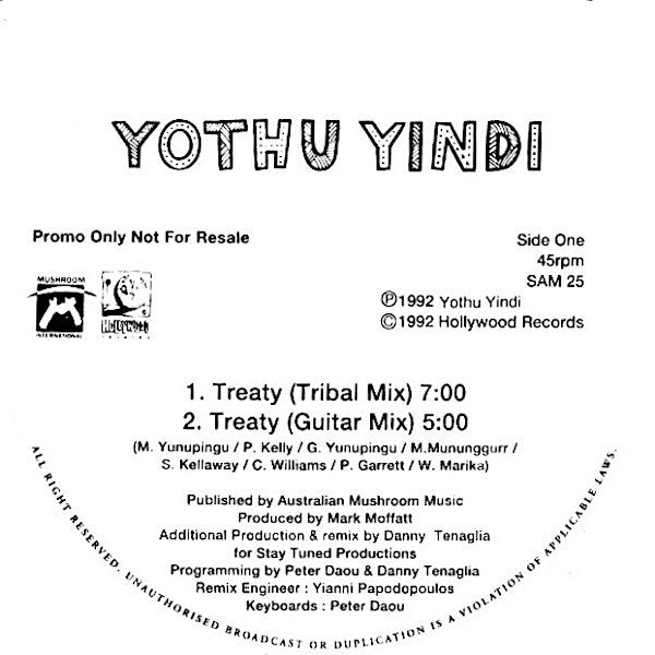 Yothu Yindi : Treaty (Remixes) (12", Promo)