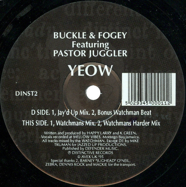 Buckle & Fogey Featuring Pastor Juggler : Yeow (12")