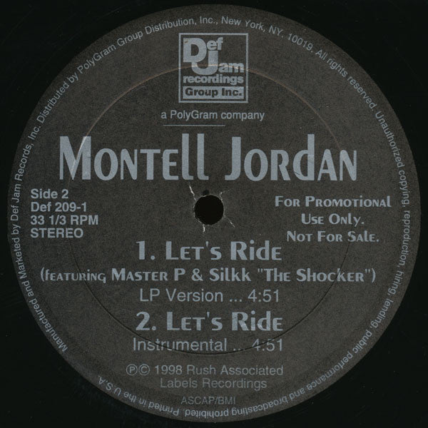 Montell Jordan : Let's Ride (12", Promo)