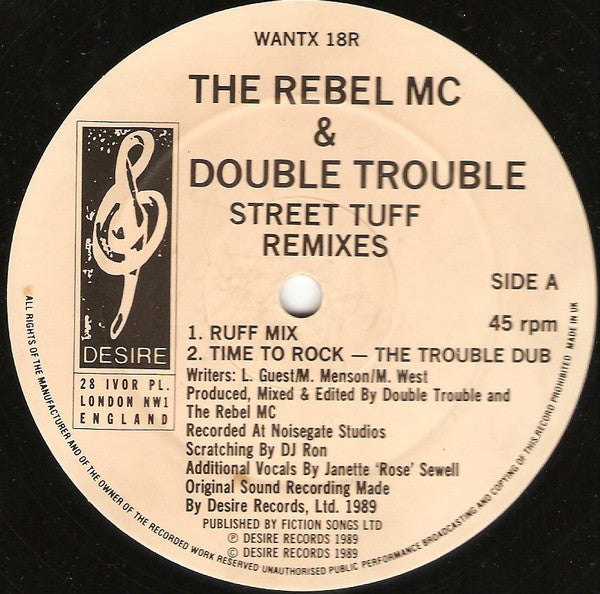 The Rebel MC* & Double Trouble : Street Tuff Remixes (12")