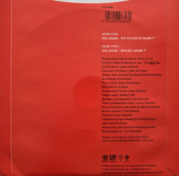 Janet Jackson : Escapade (7", Single, Sil)
