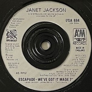 Janet Jackson : Escapade (7", Single, Sil)