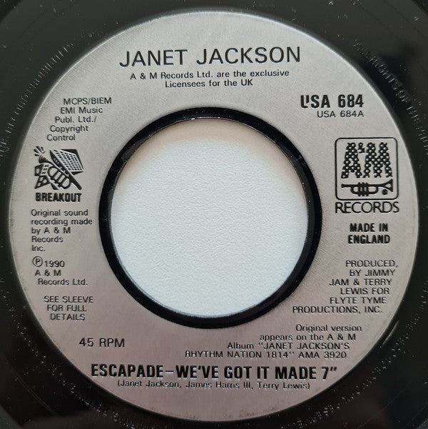 Janet Jackson : Escapade (7", Single, Sil)