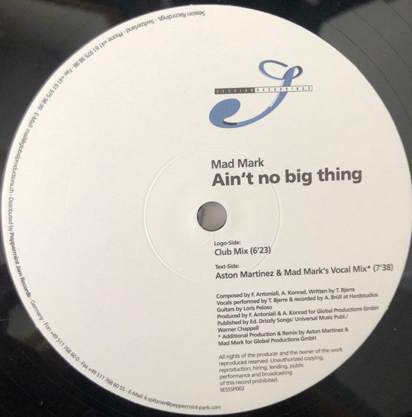 Mad Mark : Ain't No Big Thing (12")
