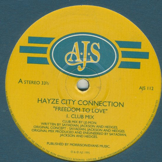 Hayze City Connection : Freedom To Love (12")