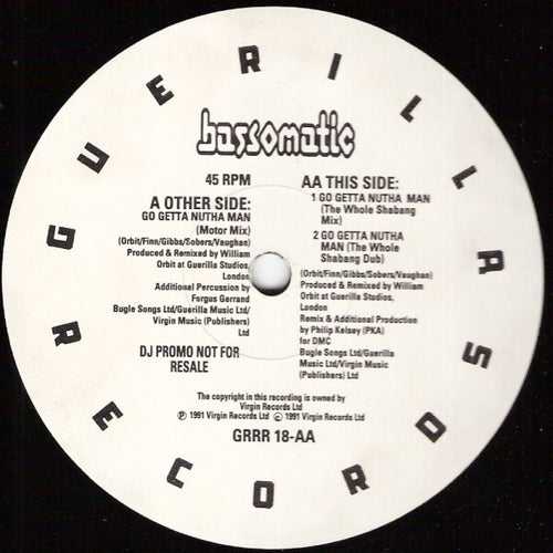 Bassomatic : Go Getta Nutha Man (12", Promo)