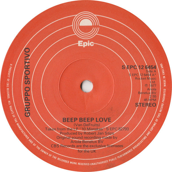 Gruppo Sportivo : Beep Beep Love (12", Single, Ltd)
