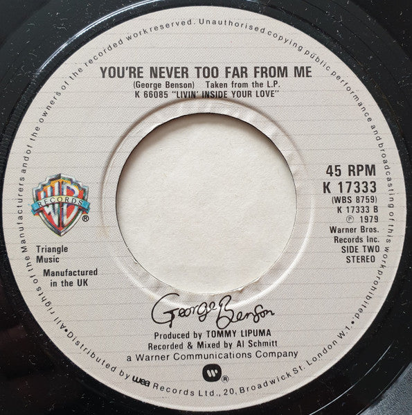 George Benson : Love Ballad / You're Never Too Far From Me (7", Single)