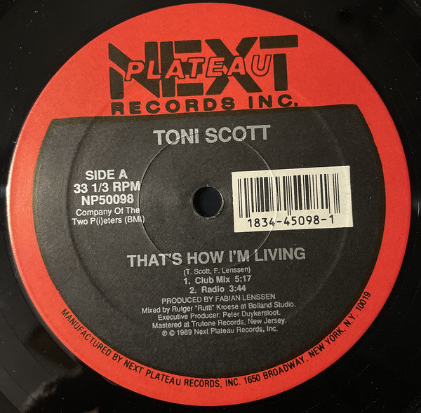 Tony Scott : That's How I'm Living (12")