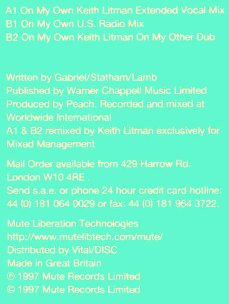 Peach : On My Own (12", Single)