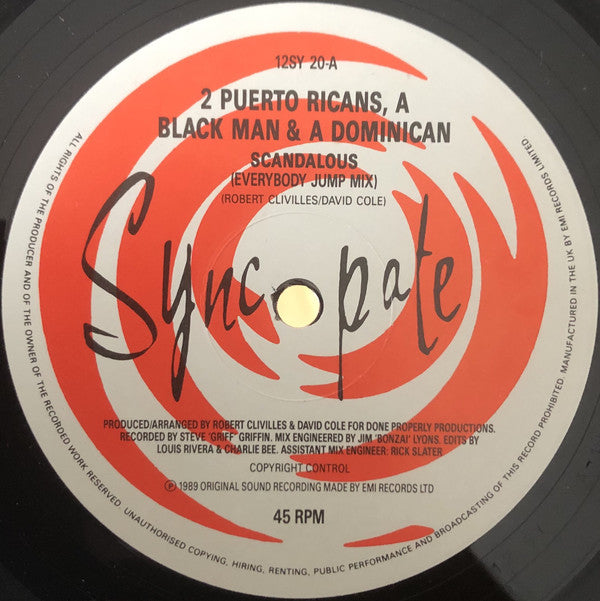 2 Puerto Ricans, A Blackman And A Dominican : Scandalous (12", Single)