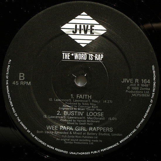 Wee Papa Girl Rappers : Faith (Remixes) (12")