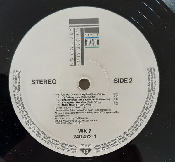 Matt Bianco : Whose Side Are You On (LP, Album)