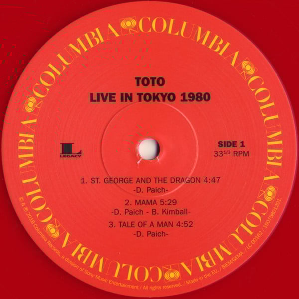 Toto : Live In Tokyo 1980 (12", EP, RSD, Red)