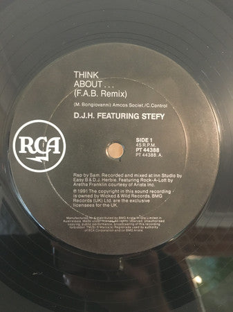 D.J.H. Featuring Stefy* : Think About.. (Remix) (12")