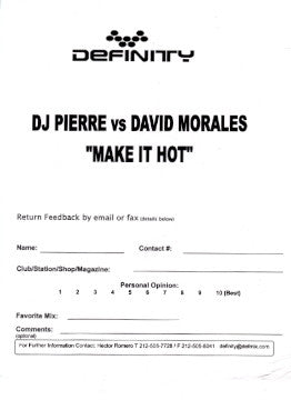 DJ Pierre vs. David Morales : Make It Hot (12")
