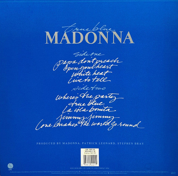 Madonna : True Blue (LP, Album, R/S)