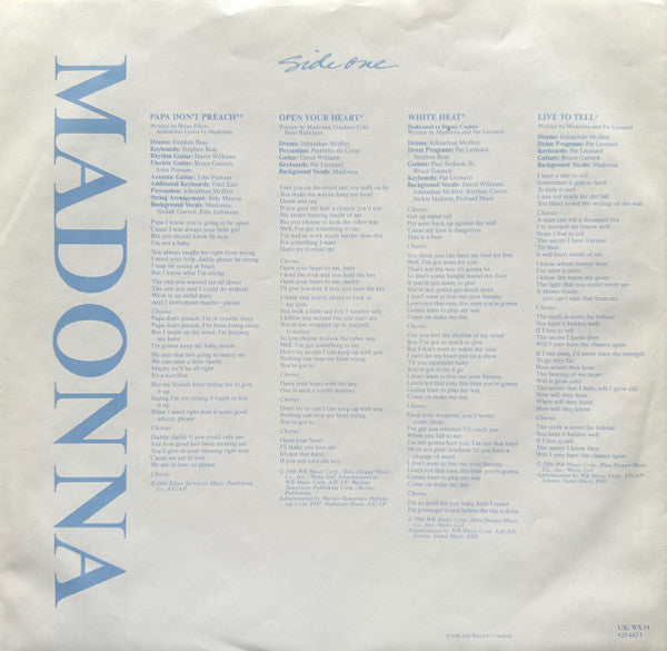 Madonna : True Blue (LP, Album, R/S)