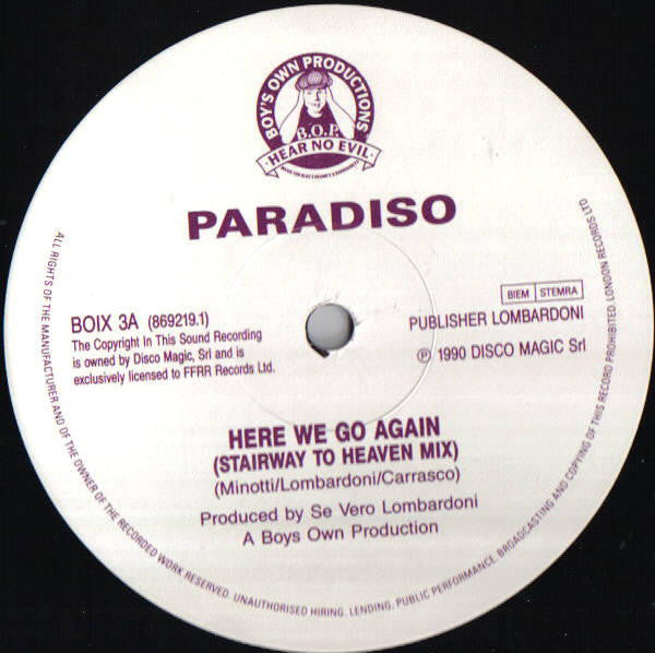 Paradiso* : Here We Go Again (12")