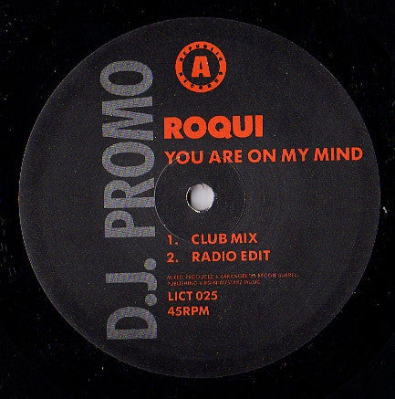 Roqui : You Are On My Mind (12", Promo)