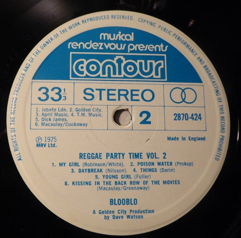 Blooblo : Reggae Party Time Vol 2 (LP, Album)
