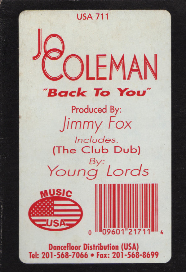Jo Coleman : Back To You (12", W/Lbl)