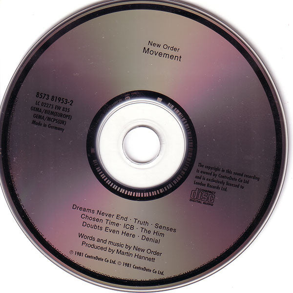 New Order : Movement (CD, Album, RE)