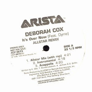 Deborah Cox : It's Over Now (Allstar Remix) (12", Promo)