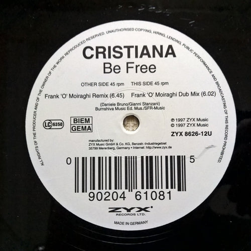 Christiana : Be Free (12", Promo)