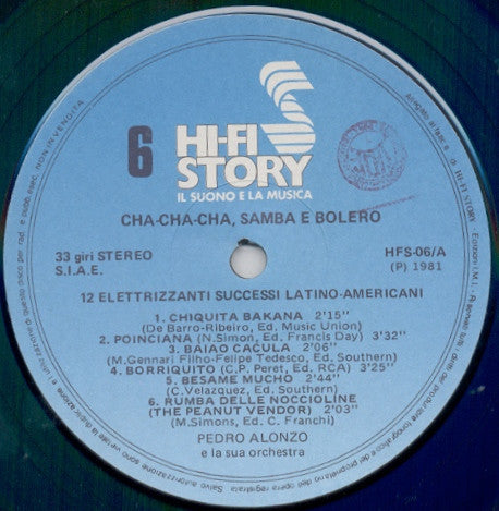 Pedro Alonzo E La Sua Orchestra : Cha-Cha-Cha, Samba E Bolero (LP)