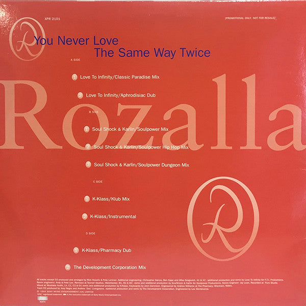 Rozalla : You Never Love The Same Way Twice (2x12", Promo, W/Lbl)