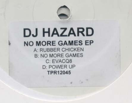 DJ Hazard : No More Games EP (2x12", EP, Promo, W/Lbl)