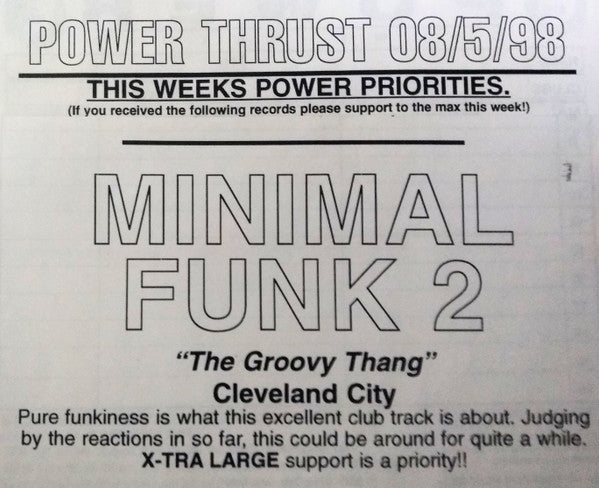 Minimal Funk : The Groovy Thang (12", Promo)