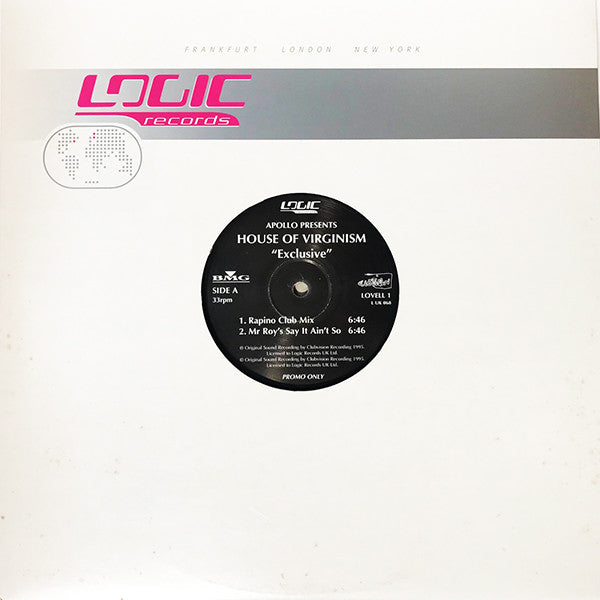 Apollo (4) Presents House Of Virginism : Exclusive (12", Promo)
