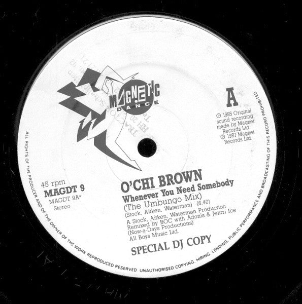 O'Chi Brown : Whenever You Need Somebody (12", Spe)