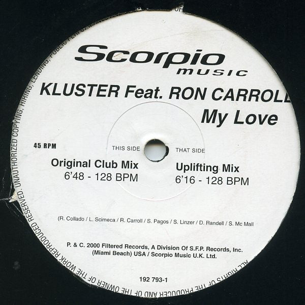 Kluster Featuring Ron Carroll : My Love (12")