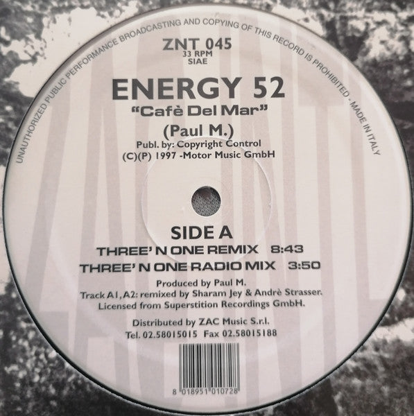 Energy 52 : Café Del Mar (12", Pic)