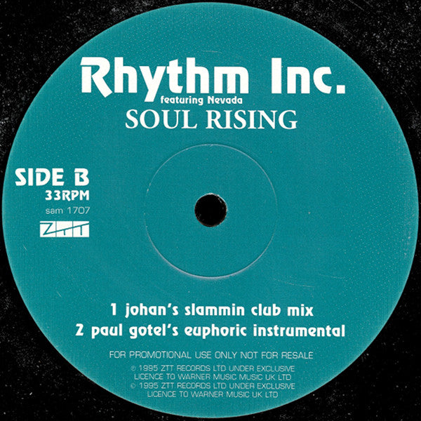 Rhythm Inc. Featuring Nevada (16) : Soul Rising (12", Promo)