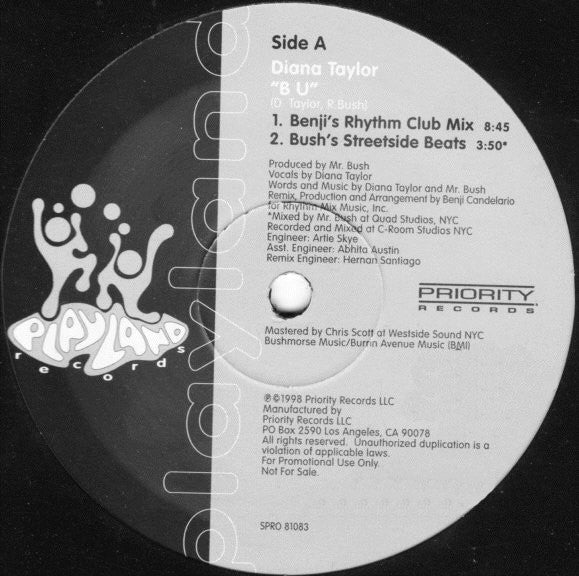 Diana Taylor : B U (12", Promo)