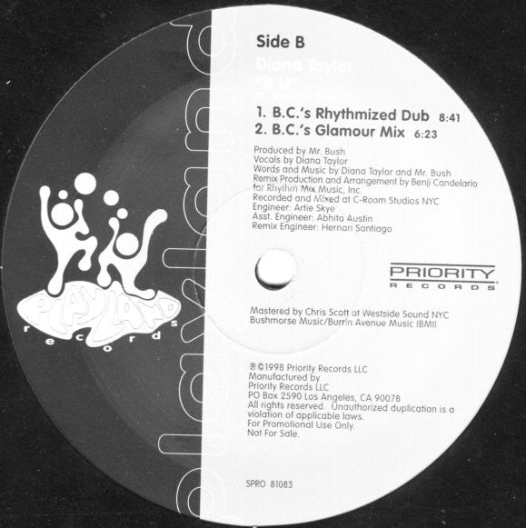 Diana Taylor : B U (12", Promo)