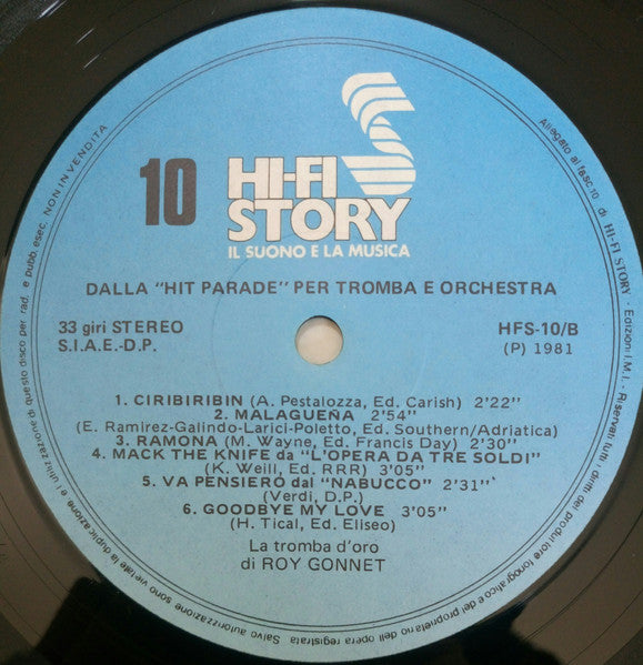 Roy Gonnet : 12 Motivi Dalla "Hit Parade" Mondiale Per Tromba E Orchestra (LP)