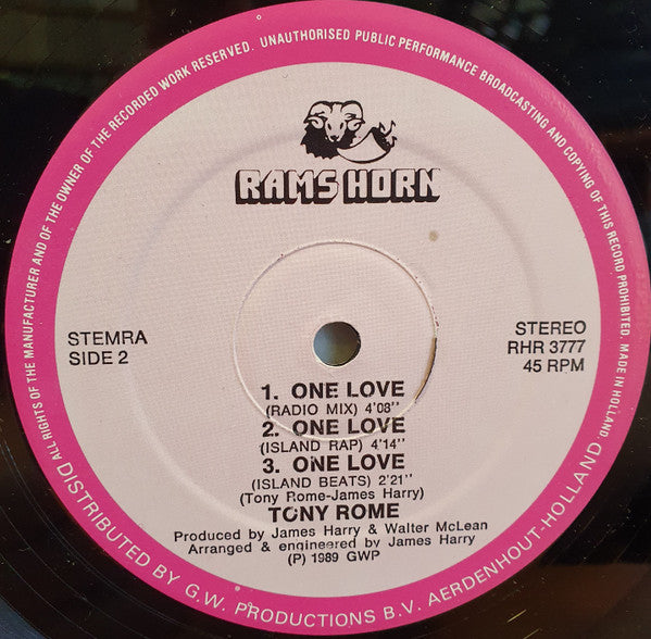 Tony Rome : One Love (12")