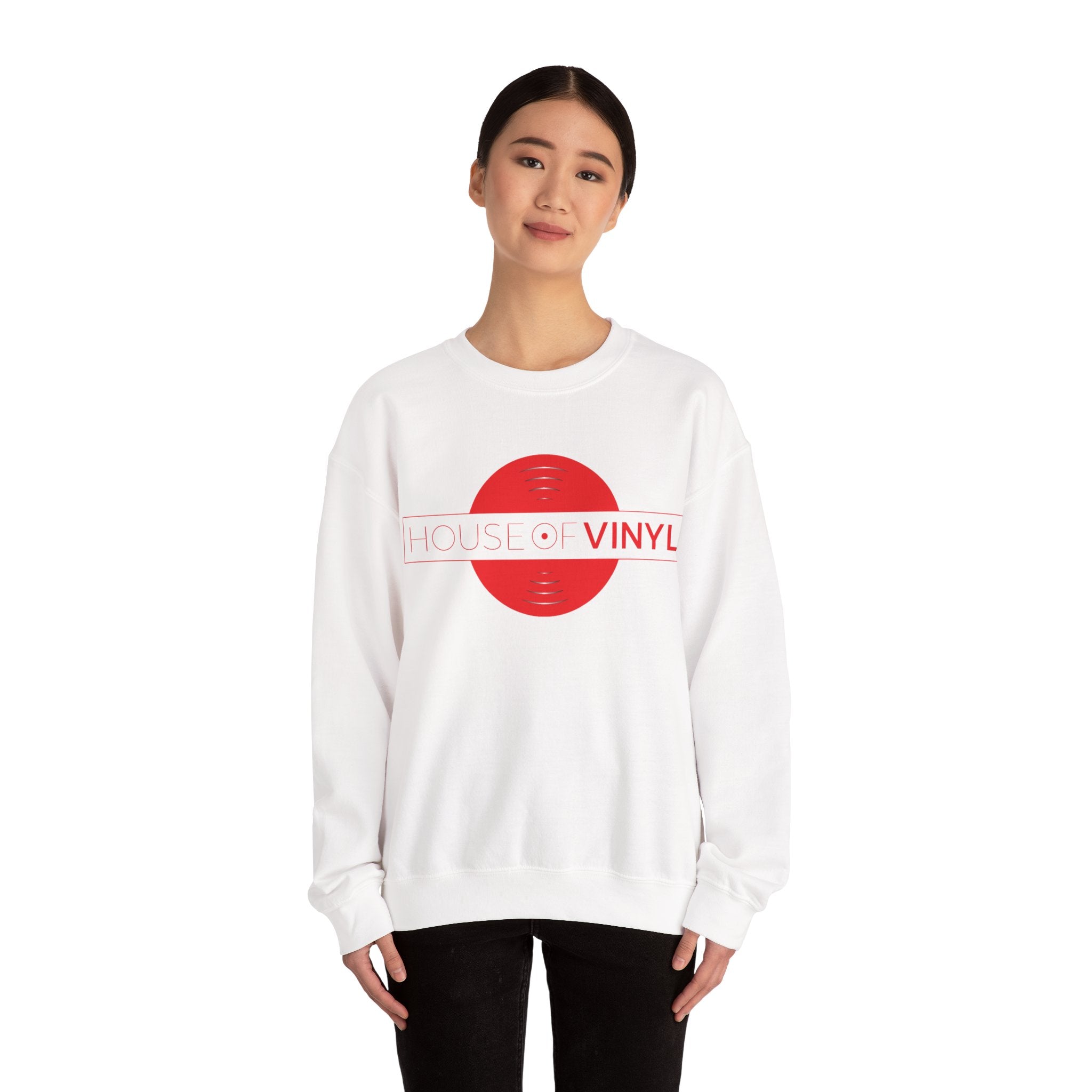 House of Vinyl London - Red Logo - Unisex Heavy Blend™ Crewneck Sweatshirt