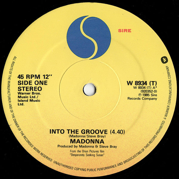 Madonna : Into The Groove (12", Single)