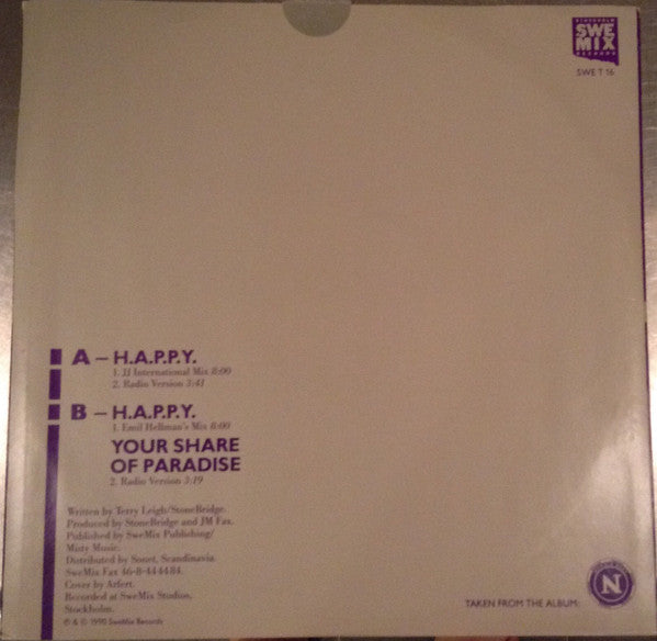 Terry Leigh : H.A.P.P.Y. (12", Maxi)