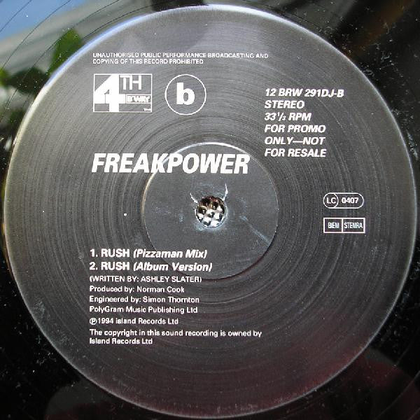Freak Power : Rush (12", Promo)